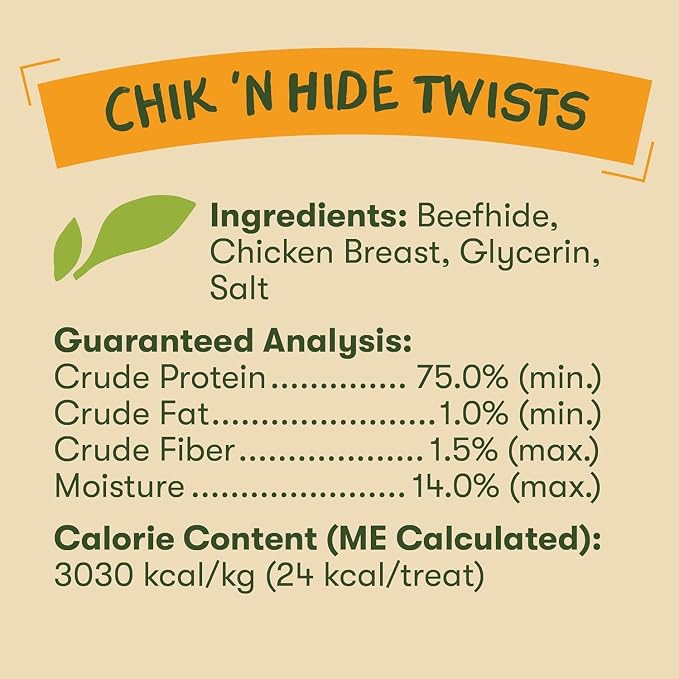 Pet 'n Shape Hide Twists – Chicken Wrapped Rawhide Dog Treats - Small Twist - 2 Pounds