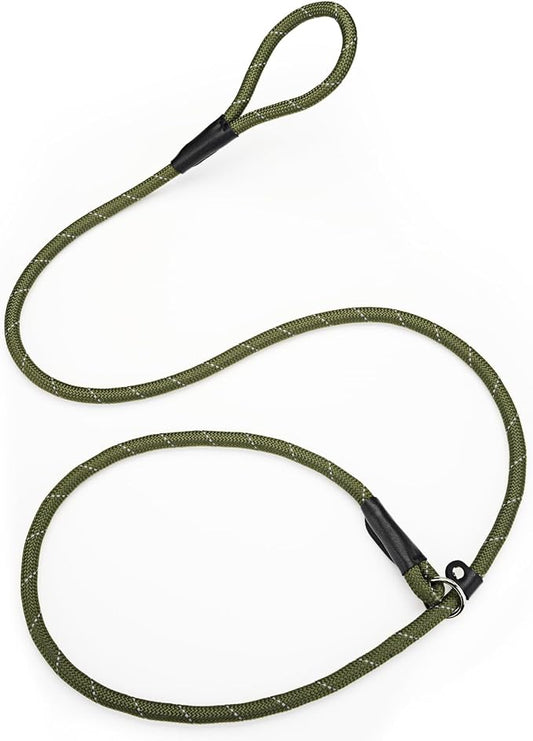 Reflective Slip Leads for Dogs,6FT x 1/2" Dog Leash Heavy Duty Strong Rope Lead for Large, Medium Dogs, No Pull Pet Training Leash(Green, Large(1/2in-6ft))