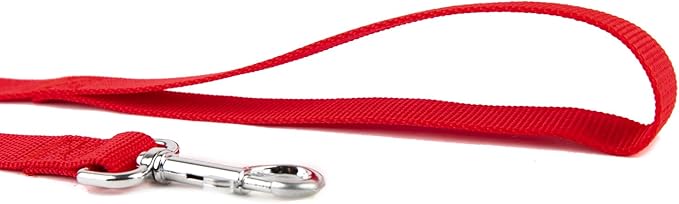Nylon Dog Training Leash, Traction Rope, 4Ft /5 Foot /6 Feet Long, 5/8 inch 3/4 Inch 1 Inch Wide, for Small and Medium Dogs (1'' x 7 FT, Red)