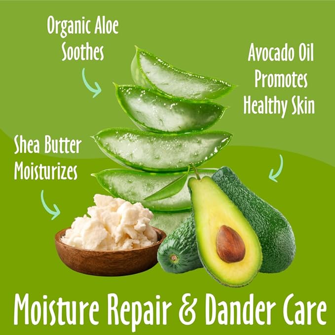 earthbath, Ultra-Moisturizing Shea Butter Shampoo - Dog & Cat Shampoo, Plant-Based, Cruelty-Free, Vegan, Gluten-Free, Non-GMO, Made in USA, Avocado and Calendula - 16 Oz (1 Pack)
