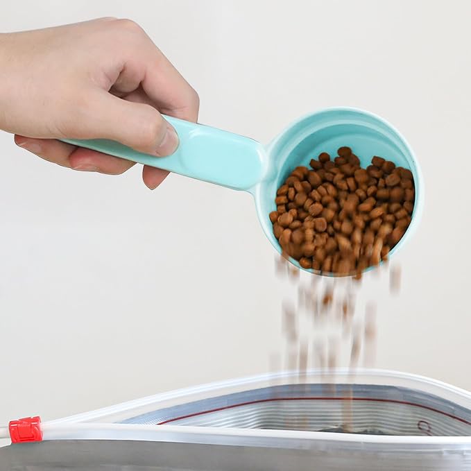 ComSaf MSBC Melamine Pet Food Scoop, Cat Food Measuring Cups, Comfortable Long Handle Scoop for Dog, Cat, Ferret and Rabbit Food, 1 Cup Size Pet Food Feeding Scoop (Blue)