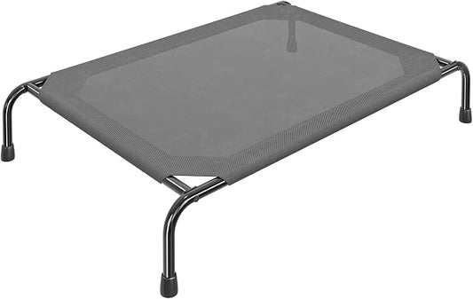 Simple Trending Raised Dog Bed for Large Dogs, Waterproof Elevated Dog Cot for Outdoor, Cooling Breathable Pet Hammock Bed, 47.75" x 30.5", Dark Grey