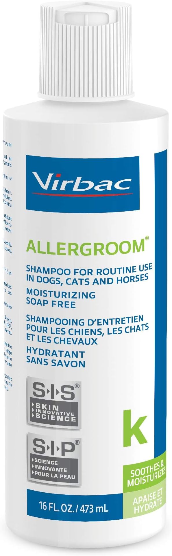 Virbac ALLERGROOM® Shampoo For Dogs, Cats & Horses (16 oz) - For Normal or Dry Skin
