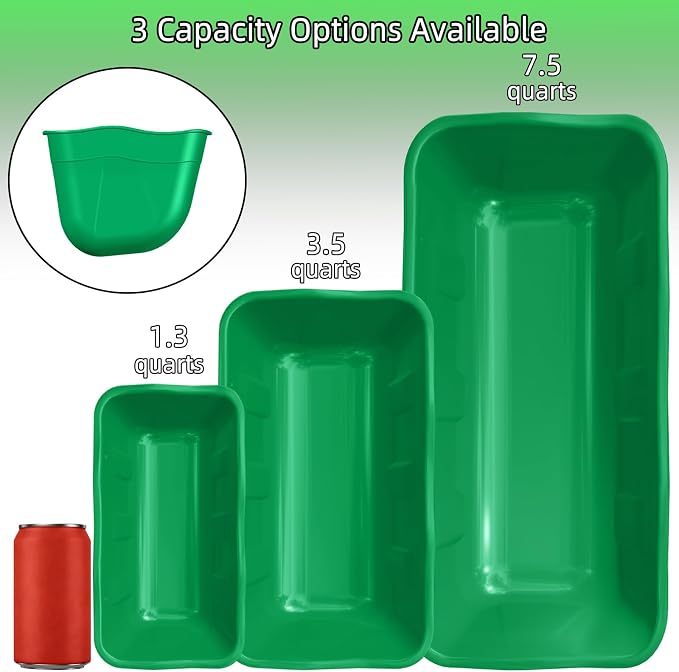 Chicken Feeder Waterer,Hanging Goat Feeders,Feed Trough 3.5 Quart 3 Pack,Hanging Fence Feed Trough for Poultry Livestock,Green