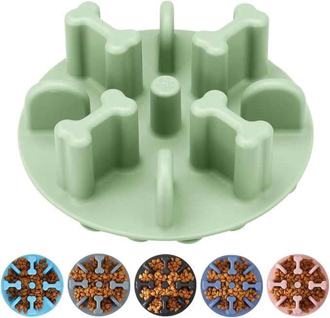 Soft Silicone Anti-Choking Puzzle Bowl Inserts, Anti-Slip to Slow Down Eating, Fits Regular Elevated Dog Bowls
