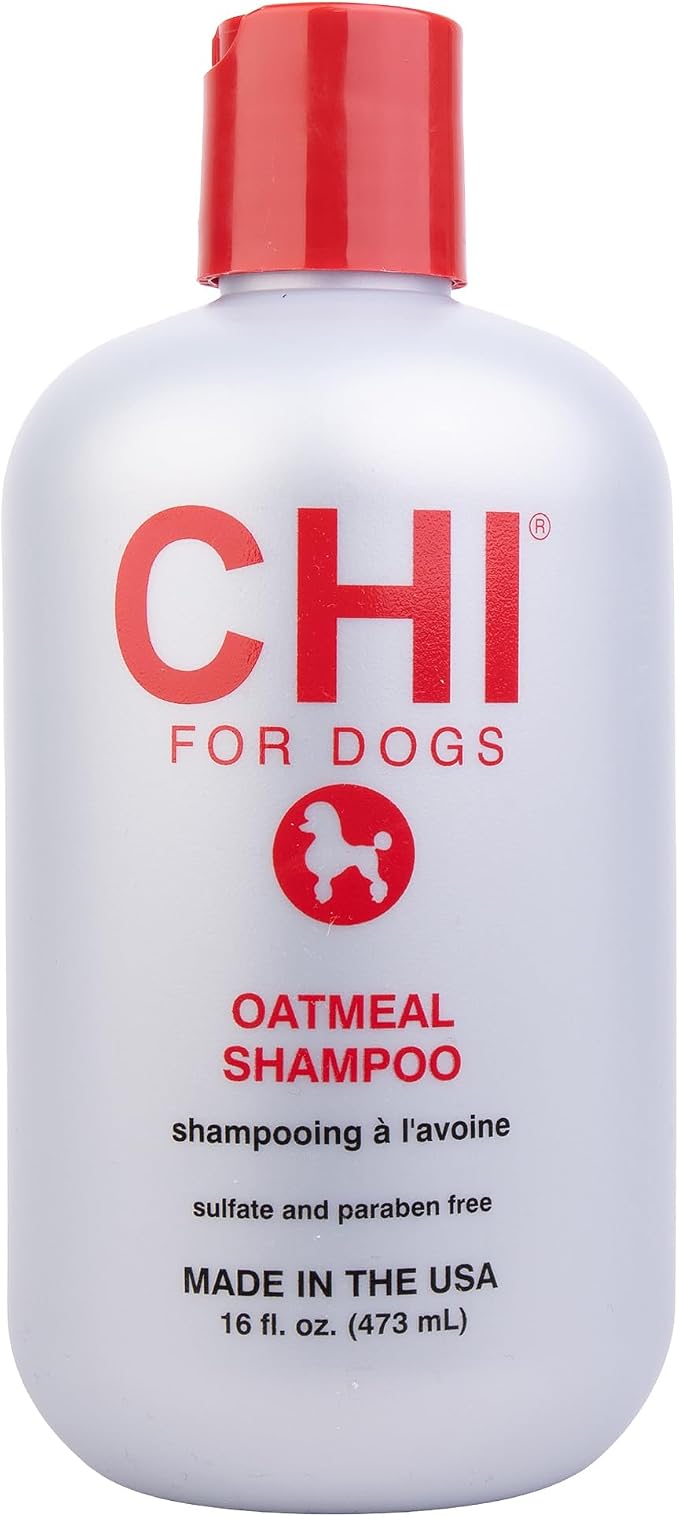 CHI for Dogs Oatmeal Shampoo Gentle Dog Wash Dry Itchy Skin and Dander Relief Soothing Formula Puppies 8 Weeks and Adult Dogs All Coat Types 16 FL OZ USA Grooming Routine Grooming Home Use
