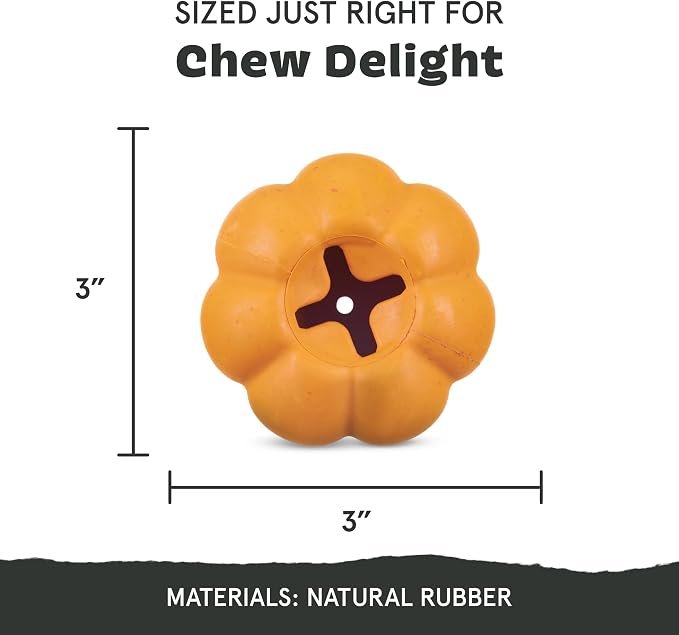 Barkbox Squash Dog Toy | Natural Rubber, Treat Dispensing, Cream Scented & Fun Wobble Design | Dog Toy for Aggressive Chewers