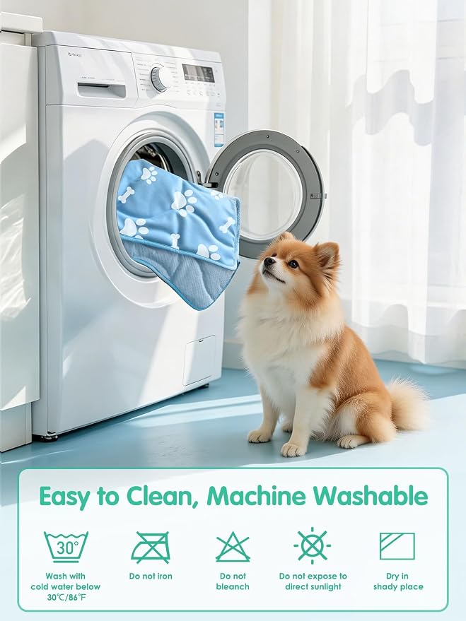 Dog Cooling Mat, 30" x 20" Cooling Mat for Dogs,Color-Changing Arc-Chill Tech (Q-Max>0.5),Machine Washable, Pet Cooling Mat for Small Dogs & Cats, Instant Indoor Outdoor Cooling Pad for Summer
