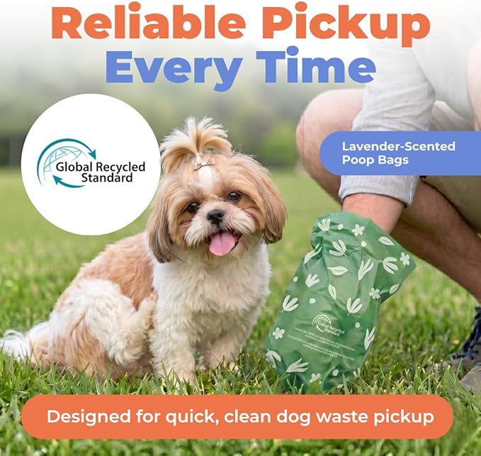 Best Pet Supplies Dog Poop Bags for Waste Refuse Cleanup, Doggy Roll Replacements for Outdoor Puppy Walking and Travel, Leak Proof and Tear Resistant, Thick Plastic - Green (Scented), 600 Bags