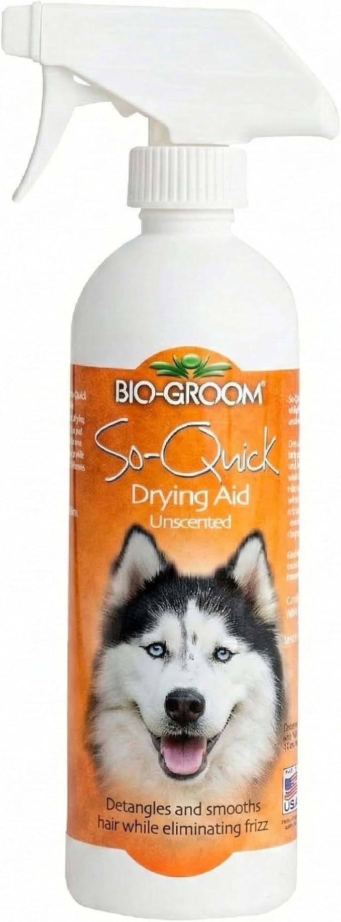 Bio-Groom So Quick Dry Dog Spray - Detangler Spray for Dogs & Cats, Shortens Drying Time, Unscented, Cruelty-Free, Made in USA, Dog Grooming Products - 16 fl oz 1-Pack