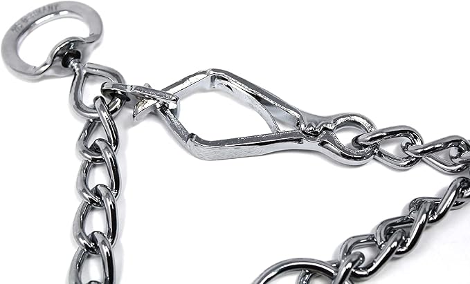 Herm Sprenger Chrome Plated Steel Training Prong Collar with Quick Release Snap for Dogs (25in (63cm) x 4mm) (Neck Size Up to 21 inches)