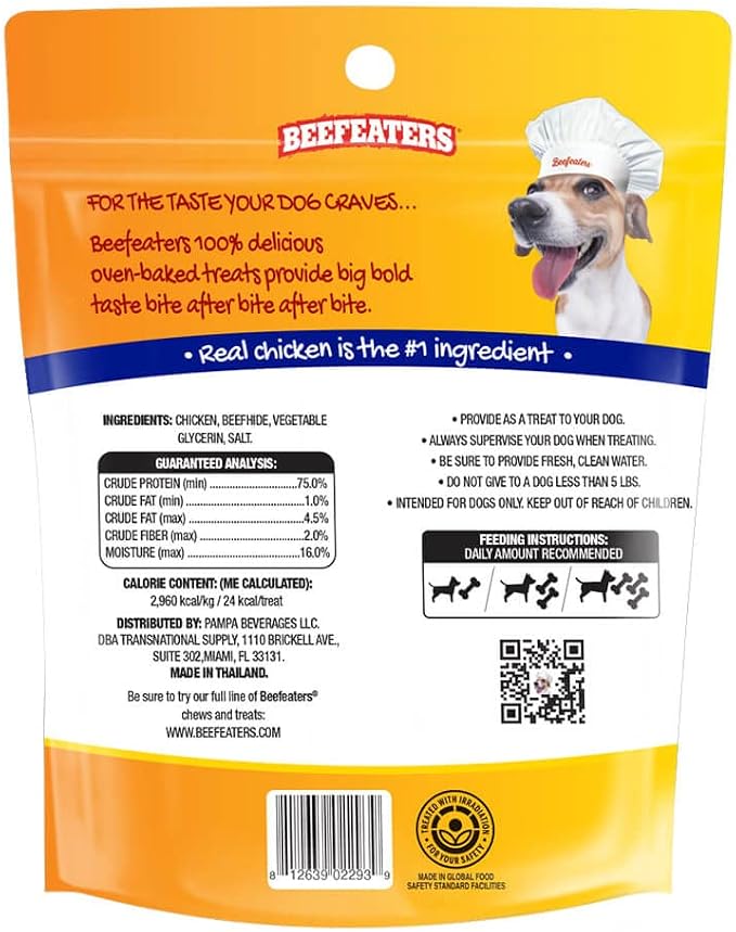 Beefeaters Dog Treats - Beefh 5in Twist with Chicken 26oz | Dog Food High Protein, Low Fat, Enriched with Vitamins & Minerals | Promotes Clean Teeth | Dog Training Treats for All Dog Sizes (Pack of 2)