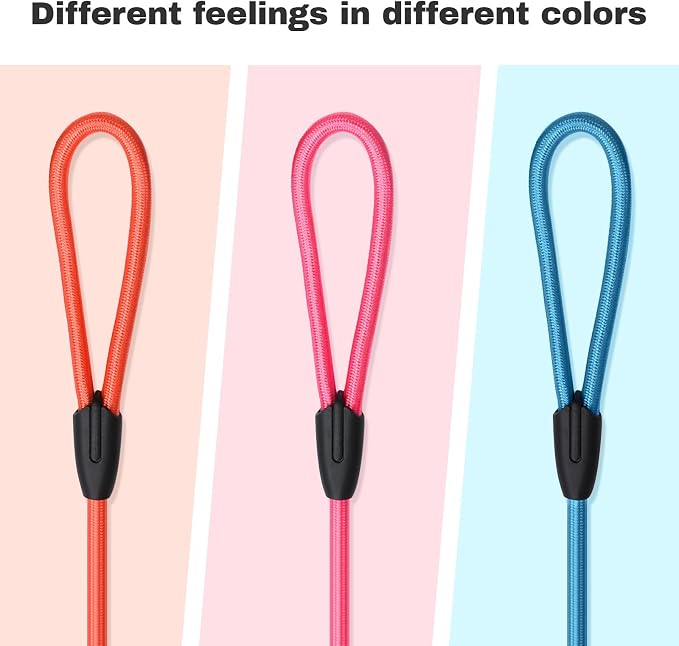 FOVRLZSE 3-Pack Adjustable Dog Slip Leads Pink/Light Blue/Orange - Super-Strong, Easy On/Off, No Collar Needed, Standalone Use, Eye-Catching for Walking/Training