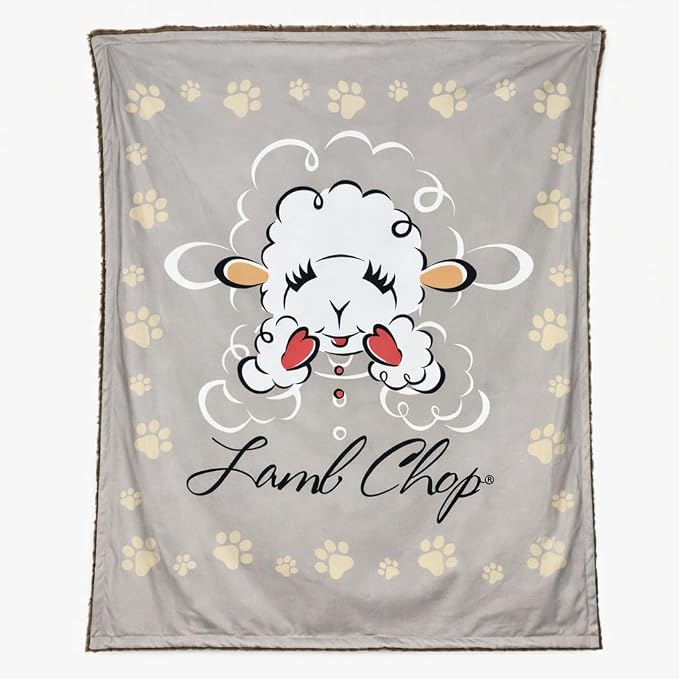 Lamb Chop Blanket | Dog Blanket | Fluffy Fleece Lamb Chop Premium Soft Pet Throw | Snuggle Up Your Pup in Cozy Comfort | Multicolor | 36x36 Inches | Officially Licensed