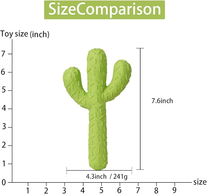 MewaJump Dog Chew Toys, Durable Rubber Dog Toys for Aggressive Chewers, Cactus Tough Toys for Training and Cleaning Teeth, Interactive Dog Toys for Medium/Large Dog