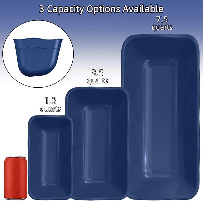 Hanging Chicken Feeders,Duck Feeder Waterer,Small Feed Trough 1.3 Quart 3 Pack,Hanging Fence Feed Trough for Poultry,Blue