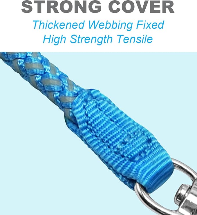 2/3/4/6/10 Foot Reflective Dog Leash Strong Nylon Rope Braided Heavy Duty for Large and Medium Small Dogs Walking Training Leads (Sky Blue, 3ft * 1/2")