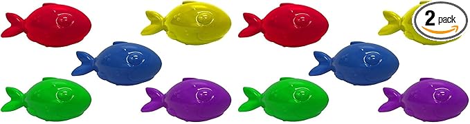 Multipet Zoomies Latex Fish Dog Toy, 7" (Assorted Color, 2 Pack)