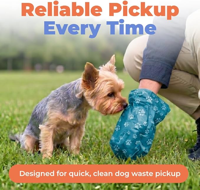 Best Pet Supplies Dog Poop Bags for Waste Refuse Cleanup, Doggy Roll Replacements for Outdoor Puppy Walking and Travel, Leak Proof and Tear Resistant, Thick Plastic - Turquoise, 150 Bags
