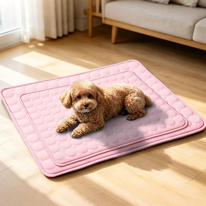 Dog Cooling Mat 2026 Upgraded Arc-Chill Cooling Dog Bed Mat, Washable Pet Cooling Pad (Q-Max>0.4) Cooling Mat for Dogs & Cats Indoor & Outdoor Car Seats (Pink, 40x28 in)