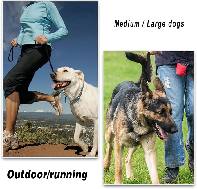 Leather Dog Leash 6ft x 1 inch, Heavy Duty Dog Training Leashes, Soft, Strong and Comfortable Braided Leather Leash for Large, Medium Dogs Black