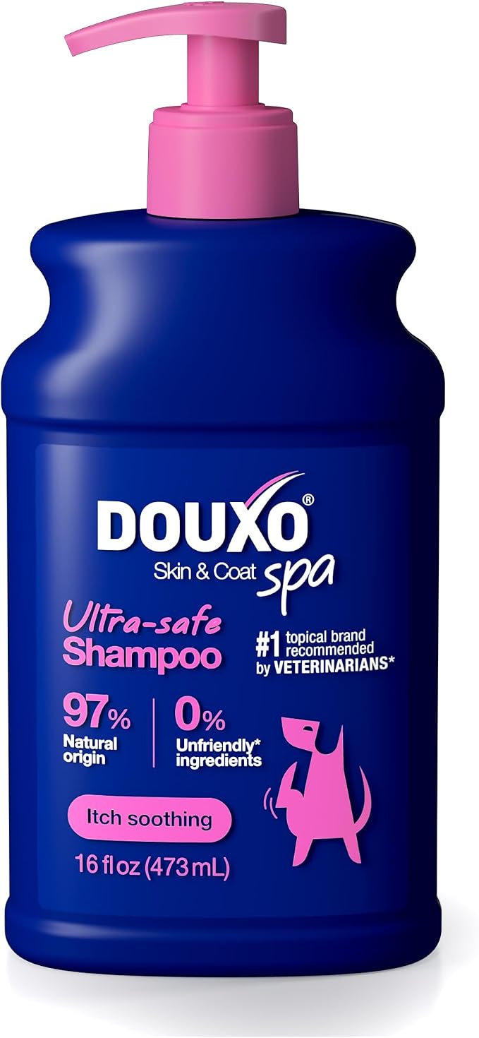 DOUXO SPA Soothing Dog Shampoo for Sensitive Skin, 16 fl oz, Skin-Friendly Formula Cleans and Soothes, Leaves The Coat Soft and Radiant