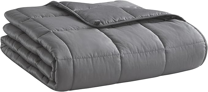 L'AGRATY Weighted Blanket Queen Size (Dark Grey,60"x80"-20lbs) Cooling Breathable Microfiber Material with Glass Beads Big Heavy Blanket for Adult All-Season Summer Fall Winter