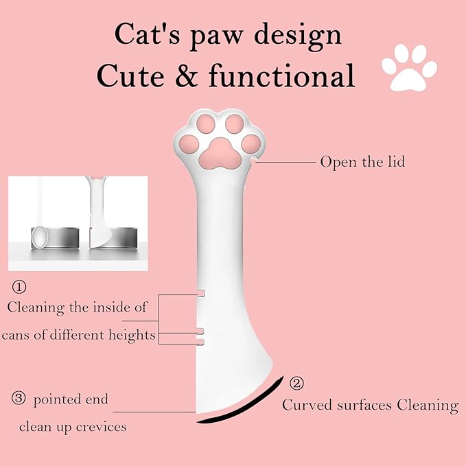 Pet Food Can Spoon & 3 Pcs Can Cover Lids | Cute Paw Shape Opener Spatula Cat Wet Food Spoon | Universa BPA Free Silicone Lids for Dog Cat Cans(multicolor)