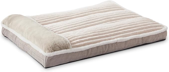 Dog Bed for Large Dogs, Dog Mattress with Pillow for Crate Kennel, Sofa pet Bed, Super Soft pet Bed for Medium, Jumbo, Small Dogs Breeds (Beige, XX-Large:(46"x30"x4")