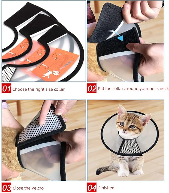 Plastic Pet Recovery Collars & Cones for Dogs and Cats After Surgery Adjustable Dog Neck Cone Surgical Elizabeth E-Collar Prevent Biting and Stop Licking Wound (XL)