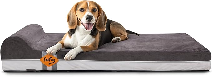 Laifug Orthopedic Dog Beds for Large Dogs,3" Memory Foam Dog Beds,Durable Water Proof Liner Removable and Washable, Nonskid Bottom,Grey 40"x25"x3"