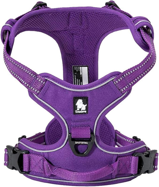 TRUE LOVE Adjustable No-Pull Dog Harness Reflective Pup Vest Harnesses Comfortable Control Brilliant Colors Truelove TLH5651(Purple,XS) Product Name