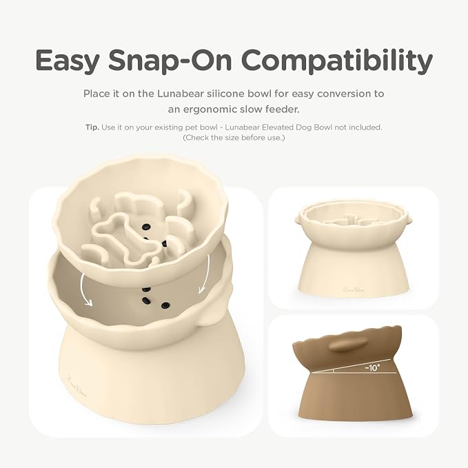 Slow Feeder Dog Bowls Made of Premium Food-Grade Silicone, Anti-Choking & Slow Eating for Improved Digestion, Non-Slip, Soft & Durable, Quiet Dog Bowl, Cute, Dishwasher Safe (Brown, Doggy)