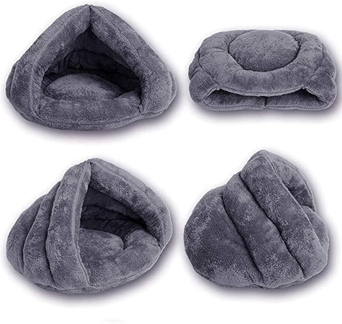 Pet Tent Cave Bed for Small Medium Cats Dogs Pets Sleeping Bag Thick Fleece Warm Slipper Dog Bed Cuddler Burrow House Hole Igloo Nest Cozy Triangle Bed for Cat Puppy