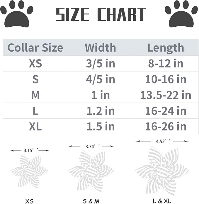 Lionet Paws Dog Collar with Flower - Cute Cotton Adjustable Flower Dog Cat Collar with Metal Buckle for Puppy Girl Boy, XS, Neck 8-12in