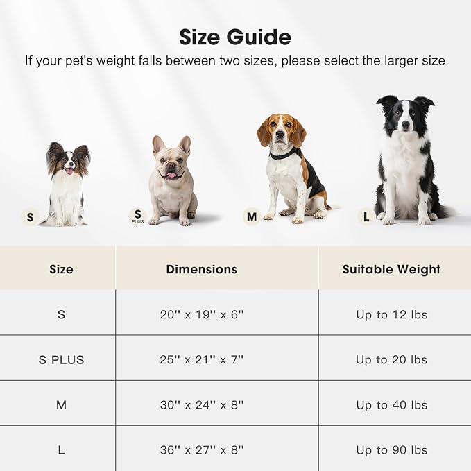 MIXJOY Dog Beds Large Sized Dogs, Washable Dog Bed with Removable Cover, Soft Rectangle Dogs Ded Fluffy Plush Faux Fur Pet Bed with Anti-Slip Bottom, 36"x27"x8", Beige