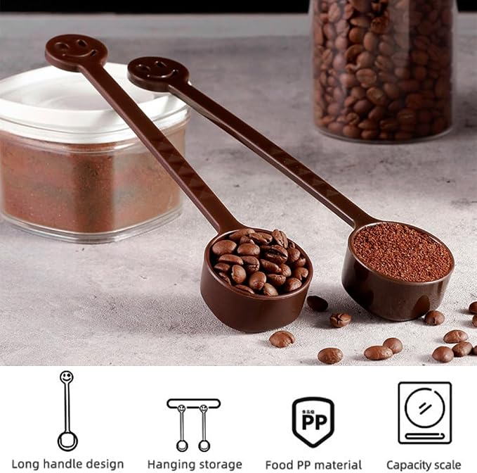 Ouliget Long Handle Coffee Scoop,10g Plastic Measuring Spoon for Coffee Protein Powder Pet Food Spices Milk Powders Sugar,4 Pieces
