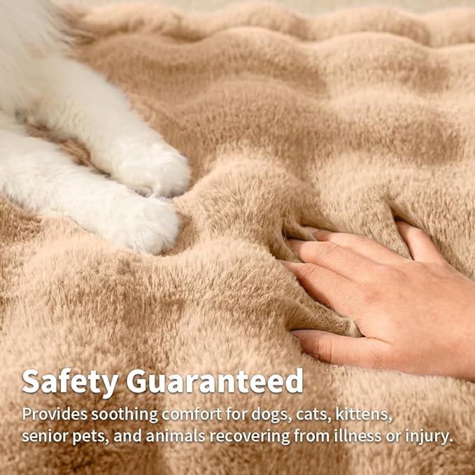 SOMAHE Cat Blanket, Reversible Sherpa & Bubble Fleece Pet Throw, Ultra-Soft Plush for Indoor Cats, Machine Washable, Anti-Static, Warm & Cozy, 22"×18" Inch Coffee