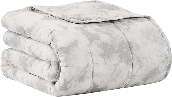 L'AGRATY Weighted Blanket - 48"x72" 15lbs Cooling Breathable Heavy Blanket Microfiber Material with Glass Beads for Adult All-Season Summer Fall Winter Soft Thick Comfort