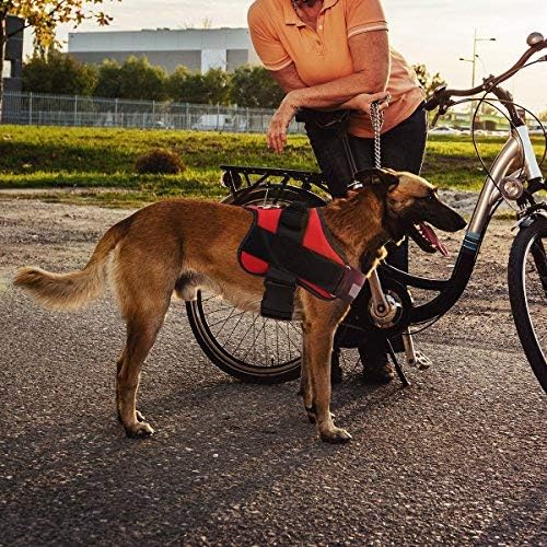 Dog Harness, No-Pull Reflective Dog Vest, Breathable Adjustable Pet Harness with Handle for Outdoor Walking - No More Pulling, Tugging or Choking (Red, L)
