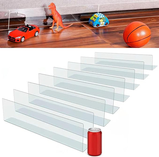 126'' Total Length Under Sofa Blocker – 8 Pack, 4.7'' H x 15.8'' Each, Adjustable Clear Couch Gap Bumper, Strong Adhesive Toy Barrier to Stop Items from Going Under Sofa/Bed