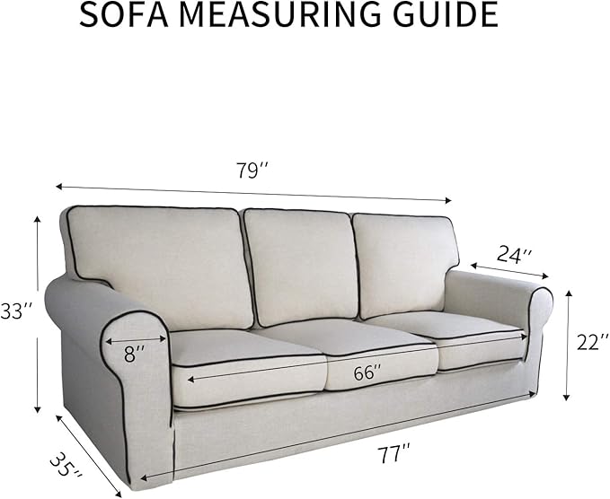 PureFit 100% Dual Waterproof Couch Cover Slipcovers for Couches and Sofas - Stretch Non Slip Fleece Sofa Covers Washable, Leakproof Furniture Protector for Kids, Pets, Dog (Sofa, Navy)