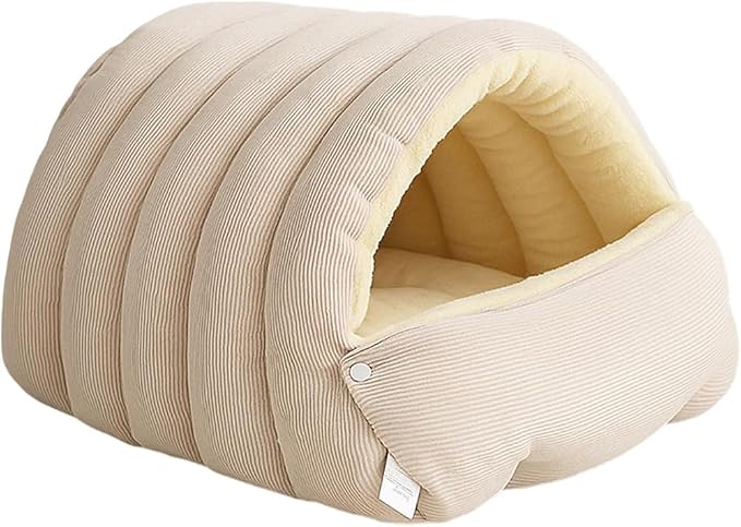 Plush Pet Cave Bed with Removable Cushion - Cozy Winter Hideaway for Small to Medium Dogs & Cats (Light Green, XL)