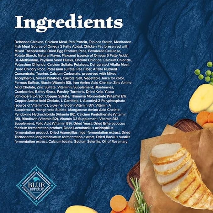 Blue Buffalo Wilderness High-Protein, Grain-Free Natural Dry Food for Adult Cats, Weight and Hairball Control, Chicken, 9.5-lb. Bag