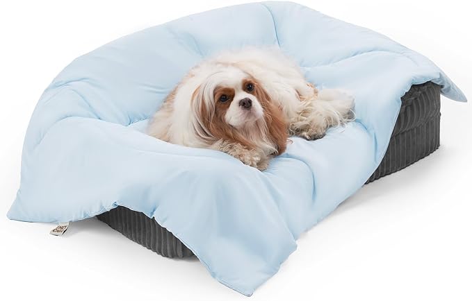 EHEYCIGA Premium Cooling Blankets for Dogs - Q-MAX>0.53, Dog Cooling Blanket Summer, Soft Dog Cooling Mat for Hot Weather, Washable Cat Pet Cooling Blanket, Blue, 30x40