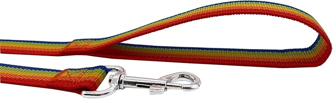 Nylon Dog Training Leash, Traction Rope, 4Ft /5 Foot /6 Feet Long, 5/8 inch 3/4 Inch 1 Inch Wide, for Small and Medium Dogs (5/8'' x 4 FT, Rainbow)