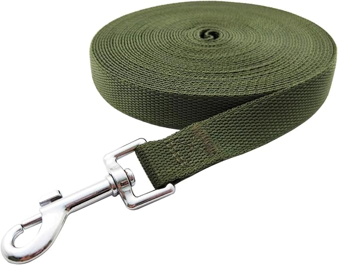 Nylon Training Dog Leash for Small Medium Large Dogs, 15ft 20ft 30ft 50ft 100ft Long Leash Dog/Puppy Lead for Obedience Recall Training, Camping