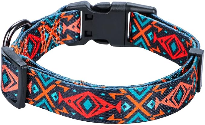 Tribal Dog Collar Aztec Pattern Adjustable Collars Medium