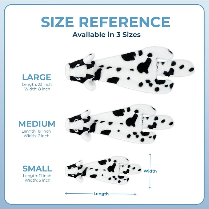 Best Pet Supplies Squeaky Dog Toys with Soft Durable Fabric for Small, Medium and Large Pets Interactive Toy for Indoor Play, Supports Active Biting and Play - Sheep, Cow, size L