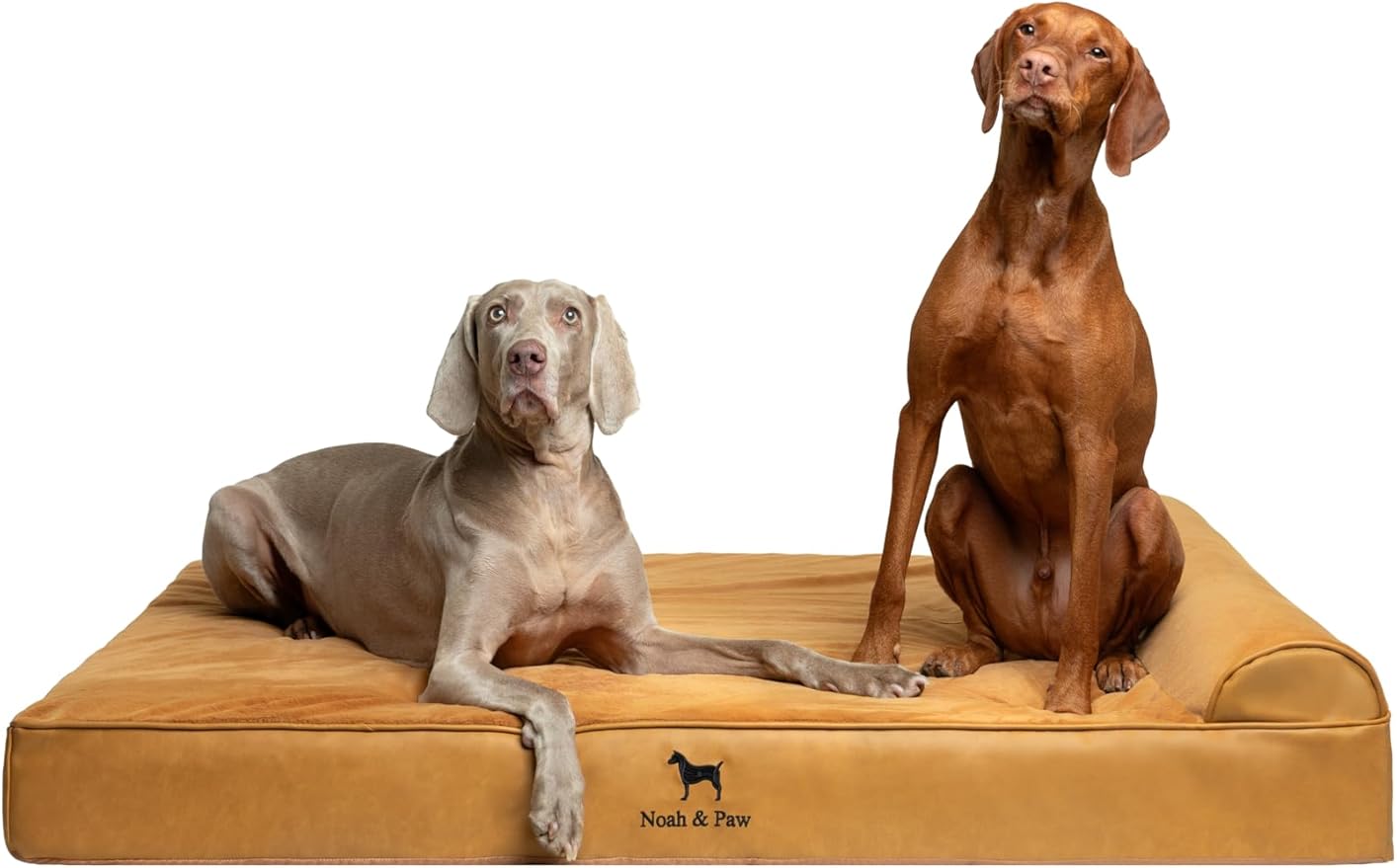 NOAH & PAW Giant Dog Bed XXL 55x45x9.5 Inch, Orthopedic Dog Beds, Eggshell Memory Foam Infused with Cooling Gel, Water Resistant, Machine Washable, Includes Inner Cover (Faux Leather)